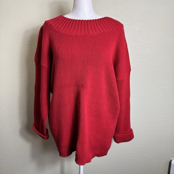 On Base (RN# suggests Pan Am Brand) Women's Sweater Red Size M Cotton